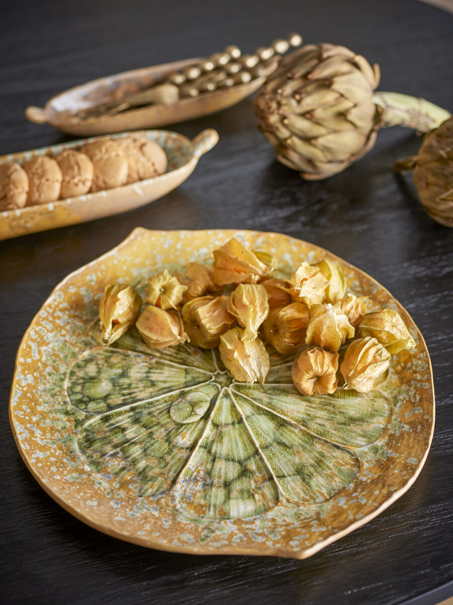 Bloomingville - Milani Serveringsfad - Grøn - Stentøj Keramik