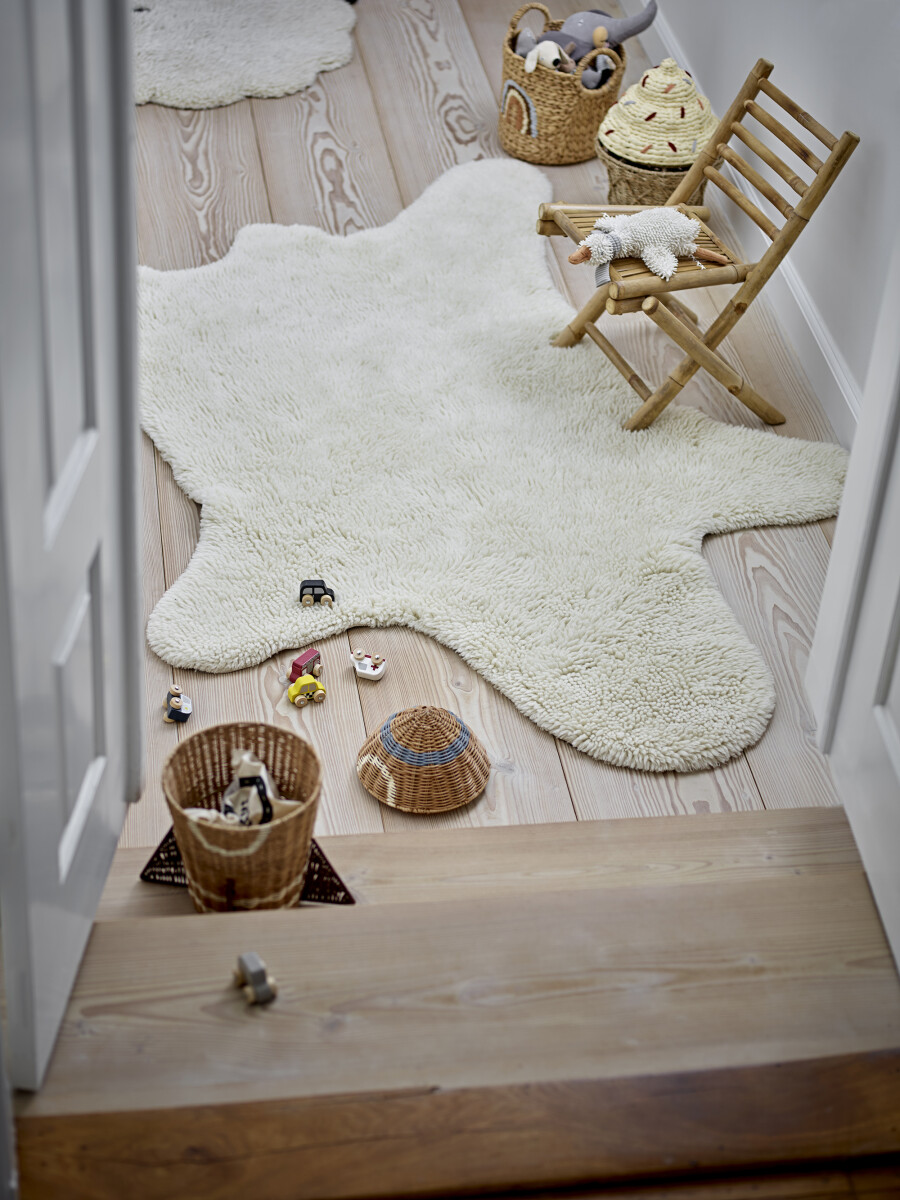 Bloomingville Mini - Tæppe Bear - Hvid - Uld