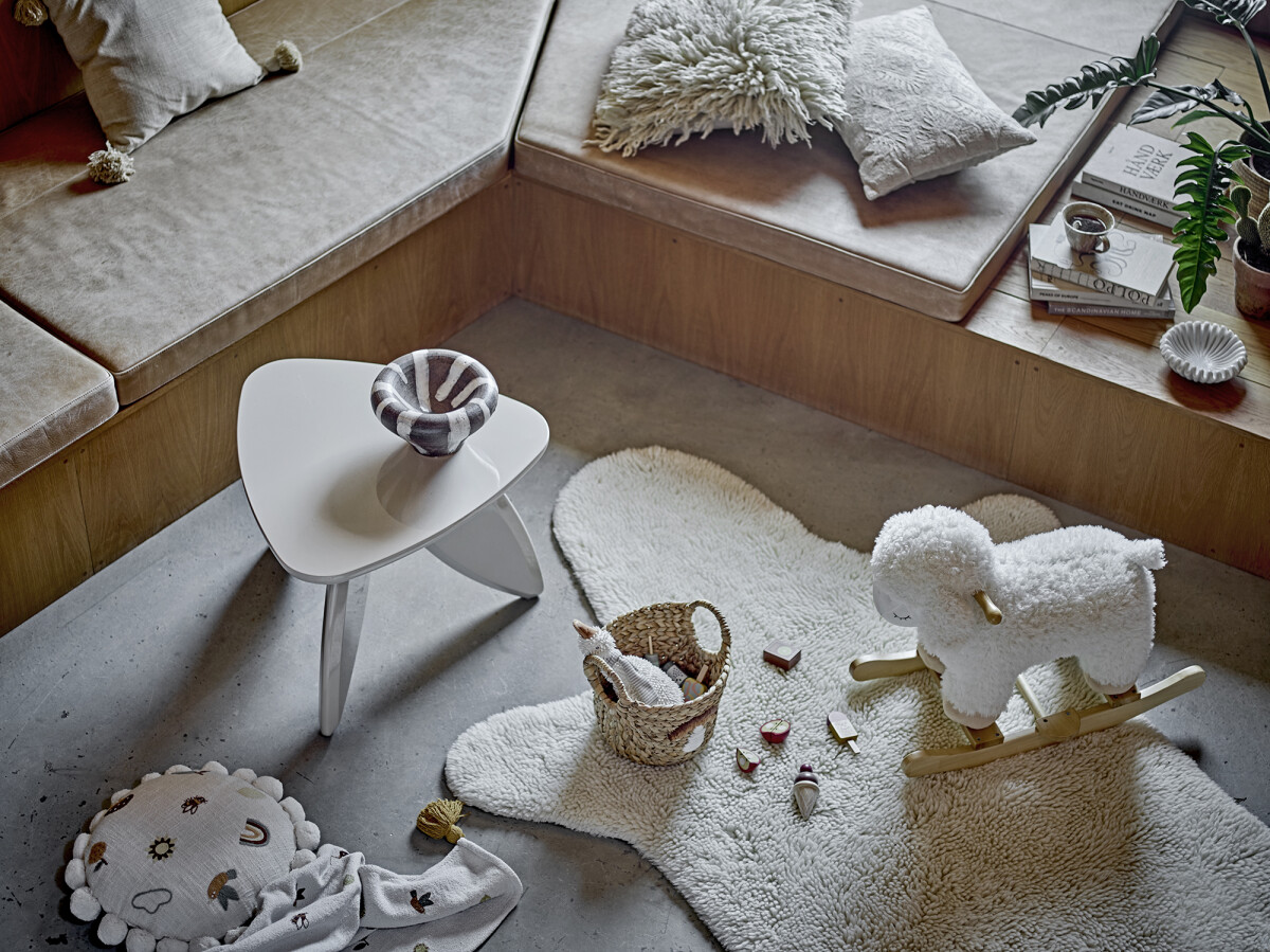 Bloomingville Mini - Tæppe Bear - Hvid - Uld