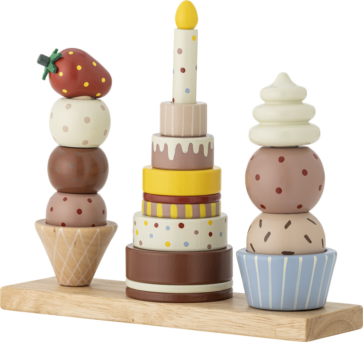 Bloomingville Mini - Celebrate Stabeltårn I Træ - 18 Dele