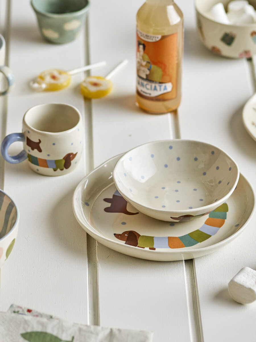 Bloomingville Mini - Charlie Service Sæt Til Børn - Blå - Stentøj - 3