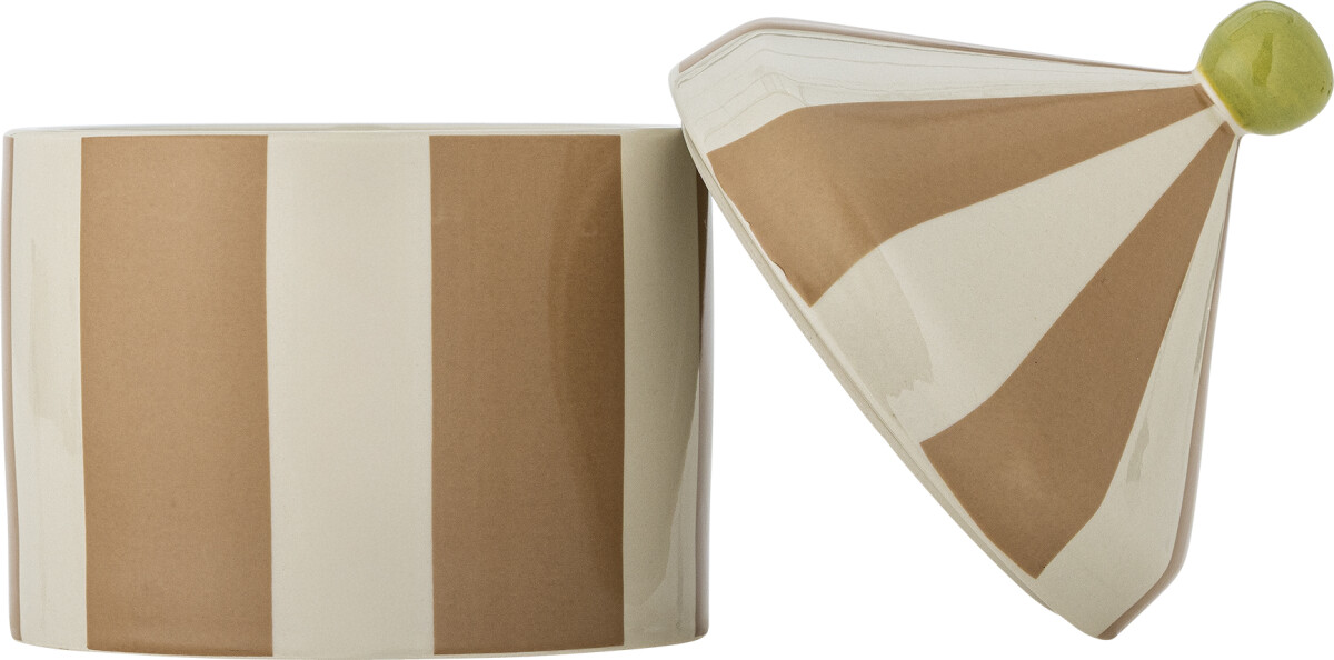 Bloomingville Mini - Cimmi Krukke Med Låg - Beige - Stentøj