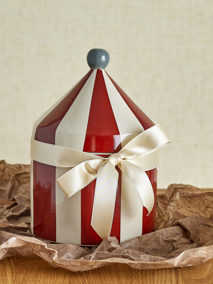 Bloomingville Mini - Cimmi Krukke Med Låg - Rød - Stentøj