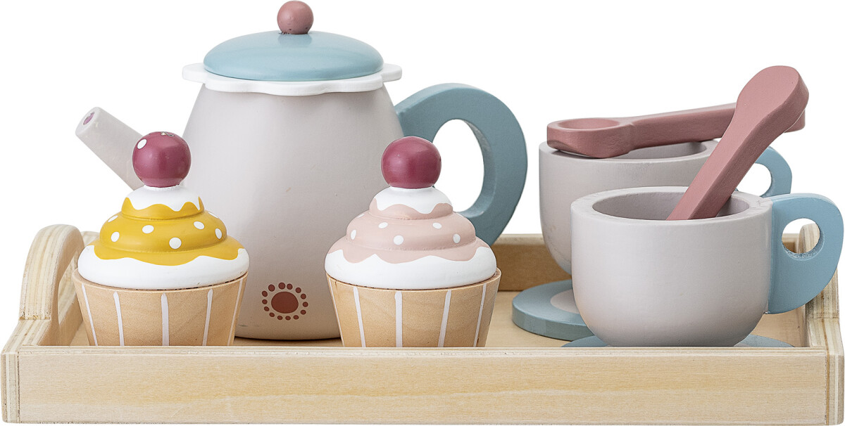 Bloomingville Mini - Gentrim Tesæt Til Børn - Grå - Krydsfiner - 8 Dele