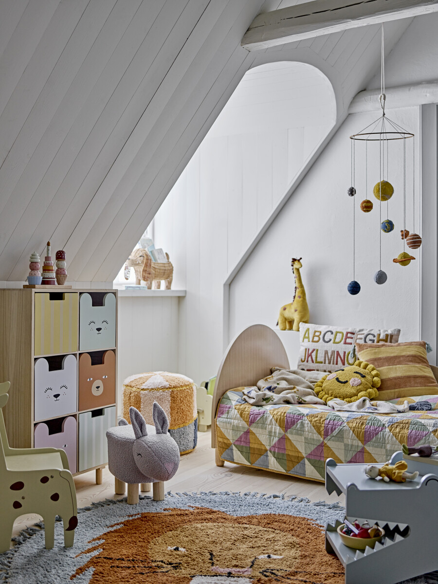 Bloomingville Mini - Kio Puf Til Børn - Blå - Bomuld