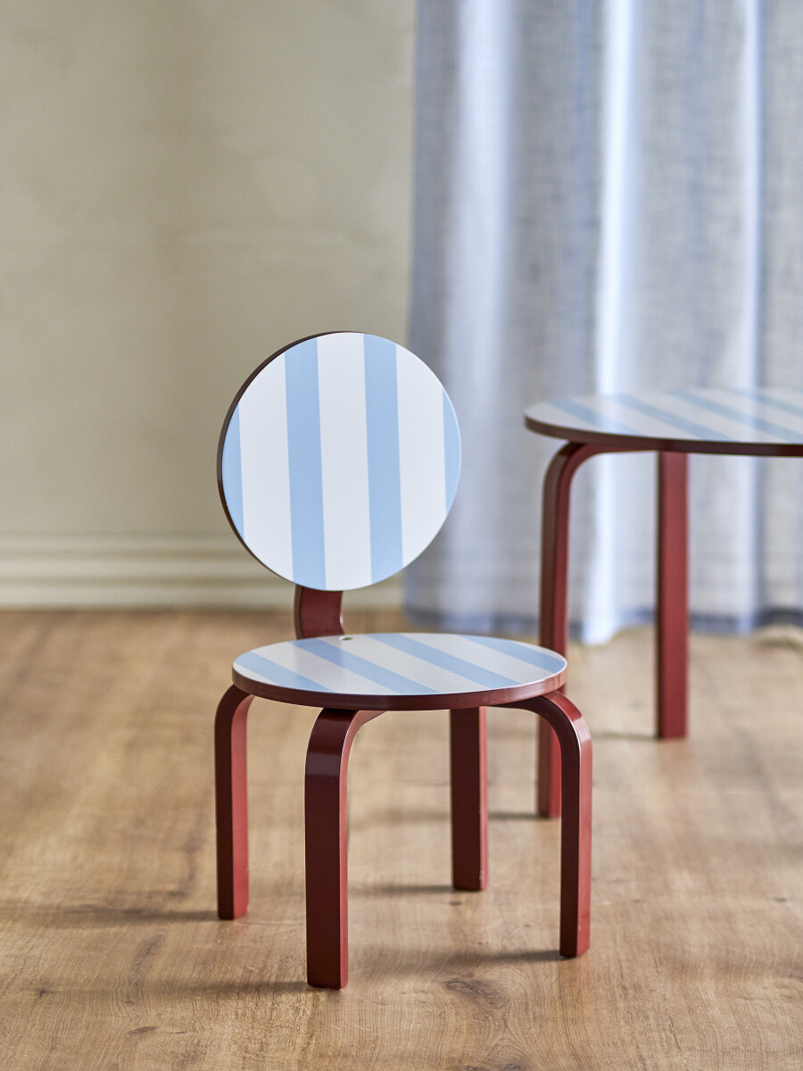 Bloomingville Mini - Liova Børnestol - Rund Stribet - Mdf