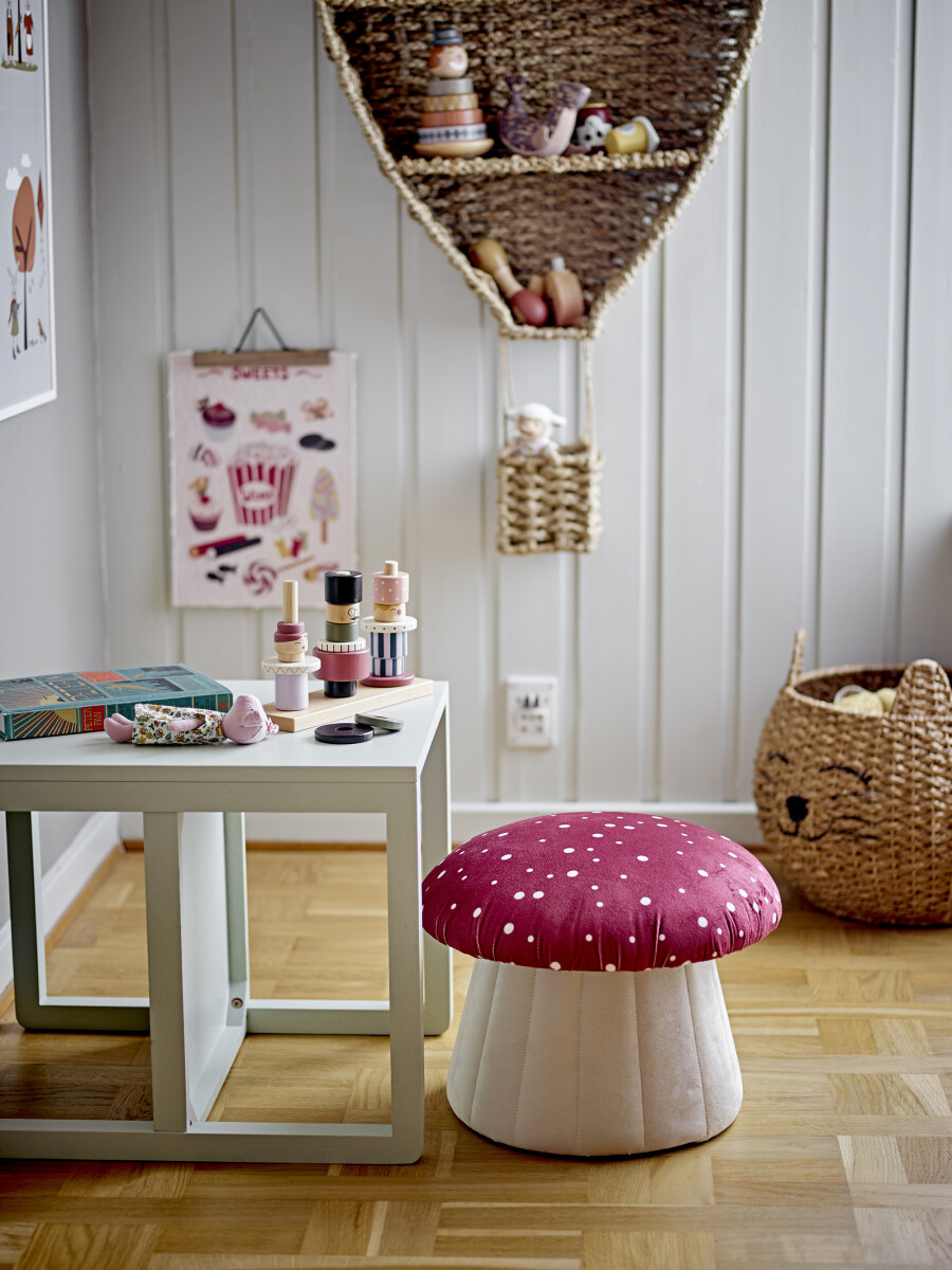 Bloomingville Mini - Lue Puf Til Børneværelse - Rød - Polyester