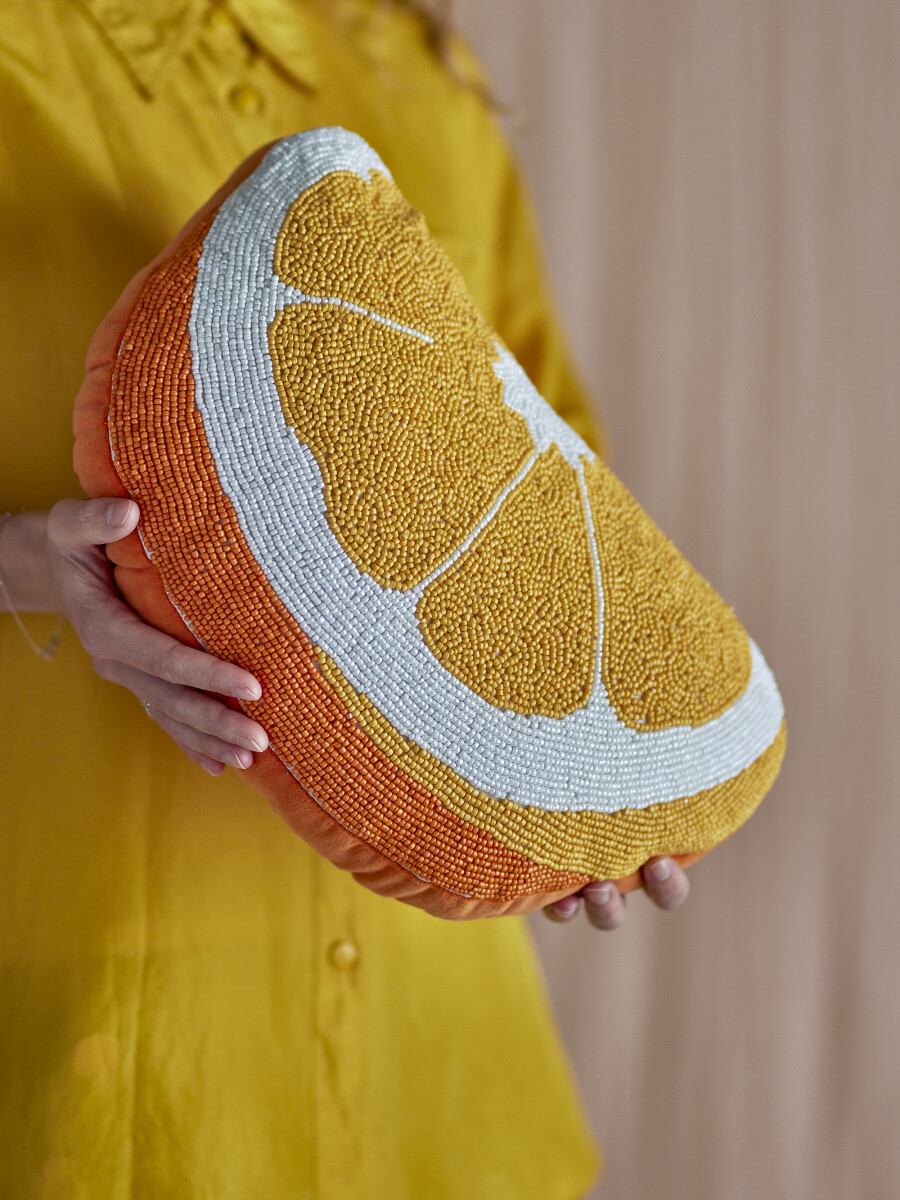 Bloomingville - Navelina Pude - Gul - Bomuld - 38X23 Cm