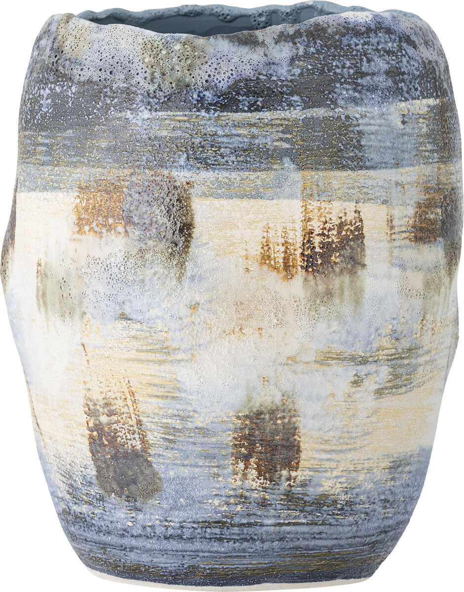 Bloomingville - Nienna Vase - Blå - Stentøj Keramik - H 31 Cm