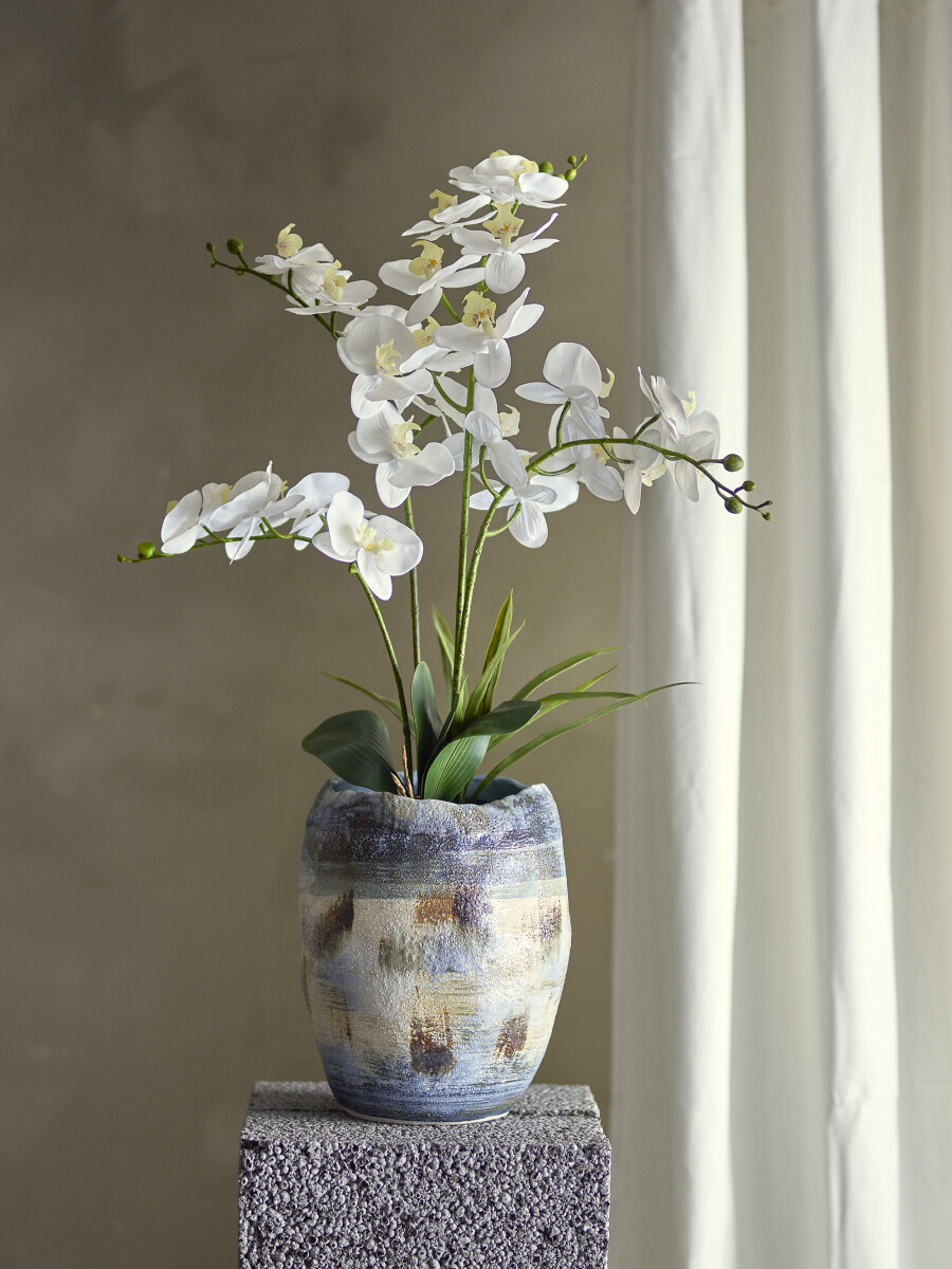 Bloomingville - Nienna Vase - Blå - Stentøj Keramik - H 31 Cm