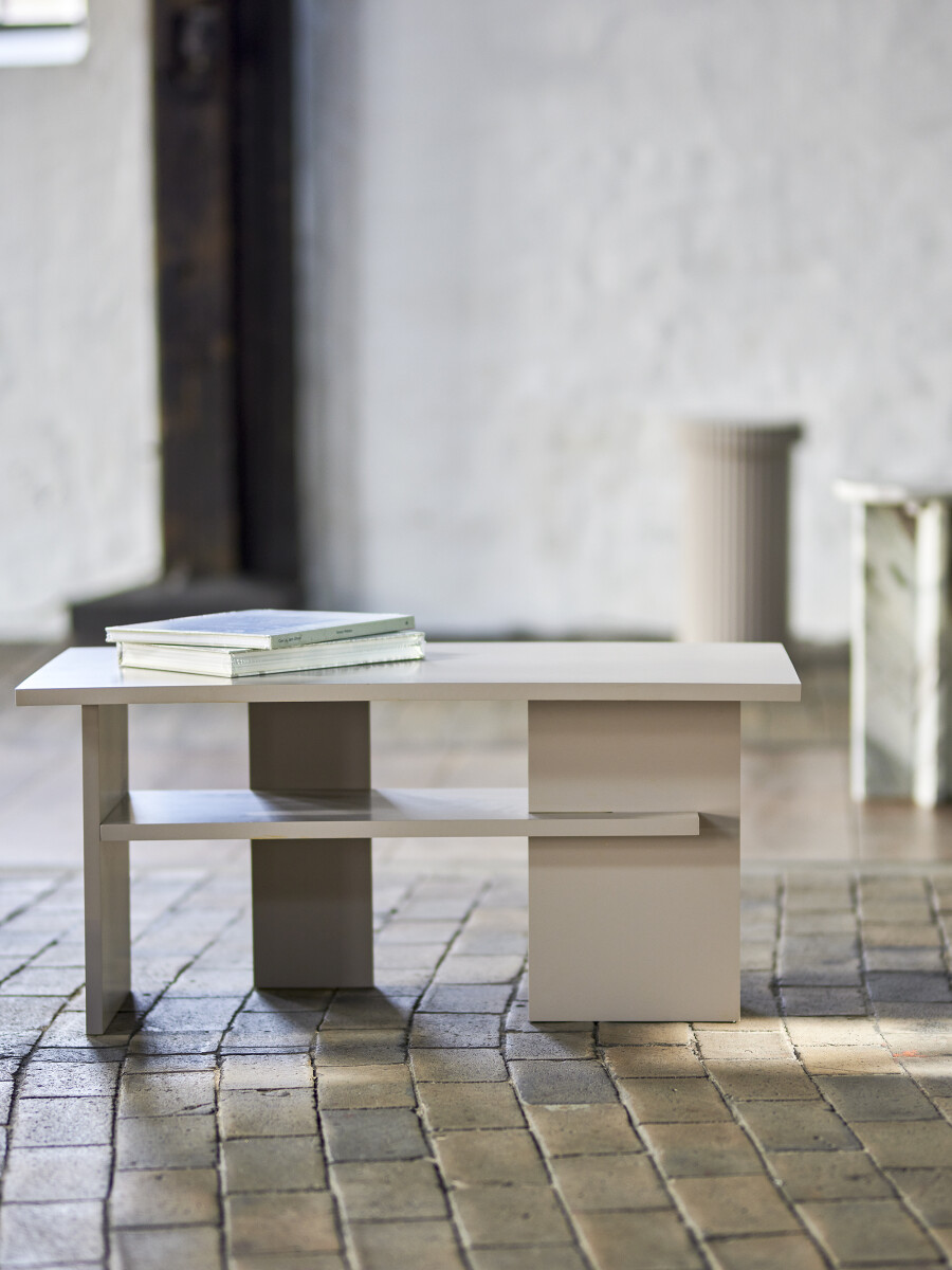 Bloomingville - Norvida Sofabord Med Hylde - 90X42X50 Cm - Grå