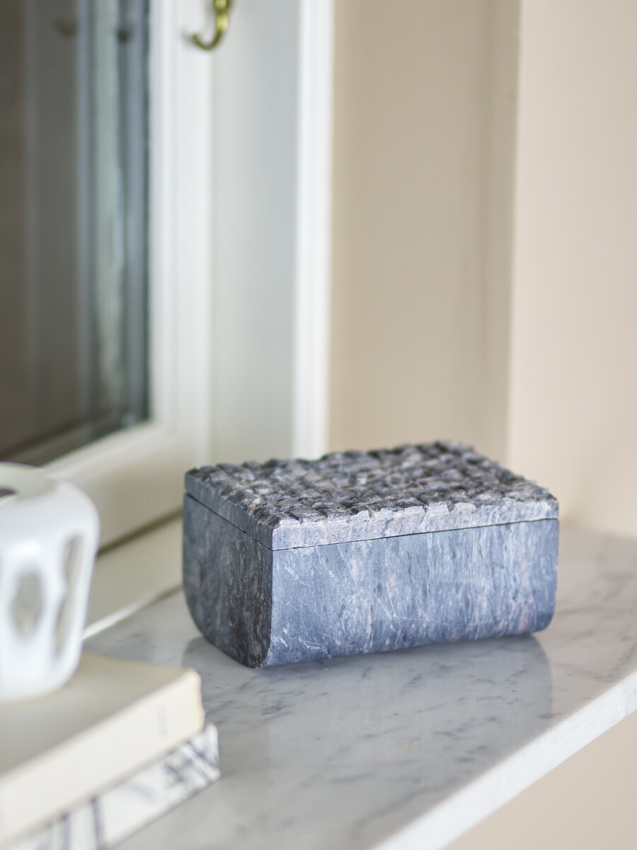 Bloomingville Krukke Med Låg - Nubia - Grå - Fedtsten - 650 Ml