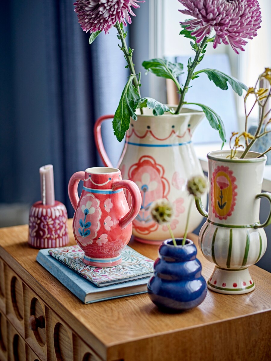 Bloomingville - Odina Vase - Rød - Stentøj Keramik - H16 Cm