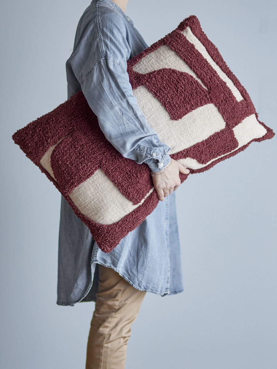 Bloomingville - Olica Pyntepude - Rød - Bomuld - 40X60 Cm