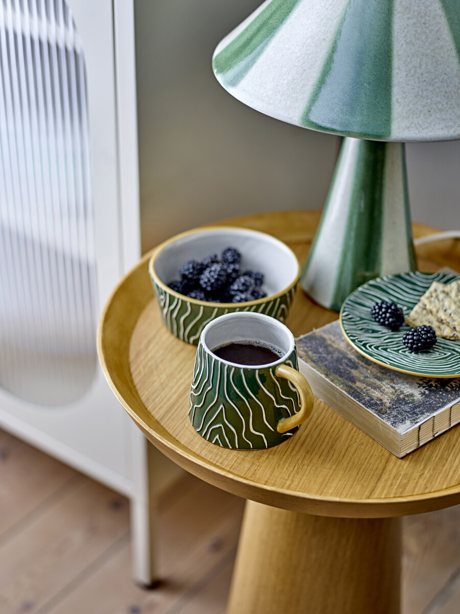 Bloomingville - Olive Bordlampe - Grøn - Stentøj Keramik - H 35 Cm