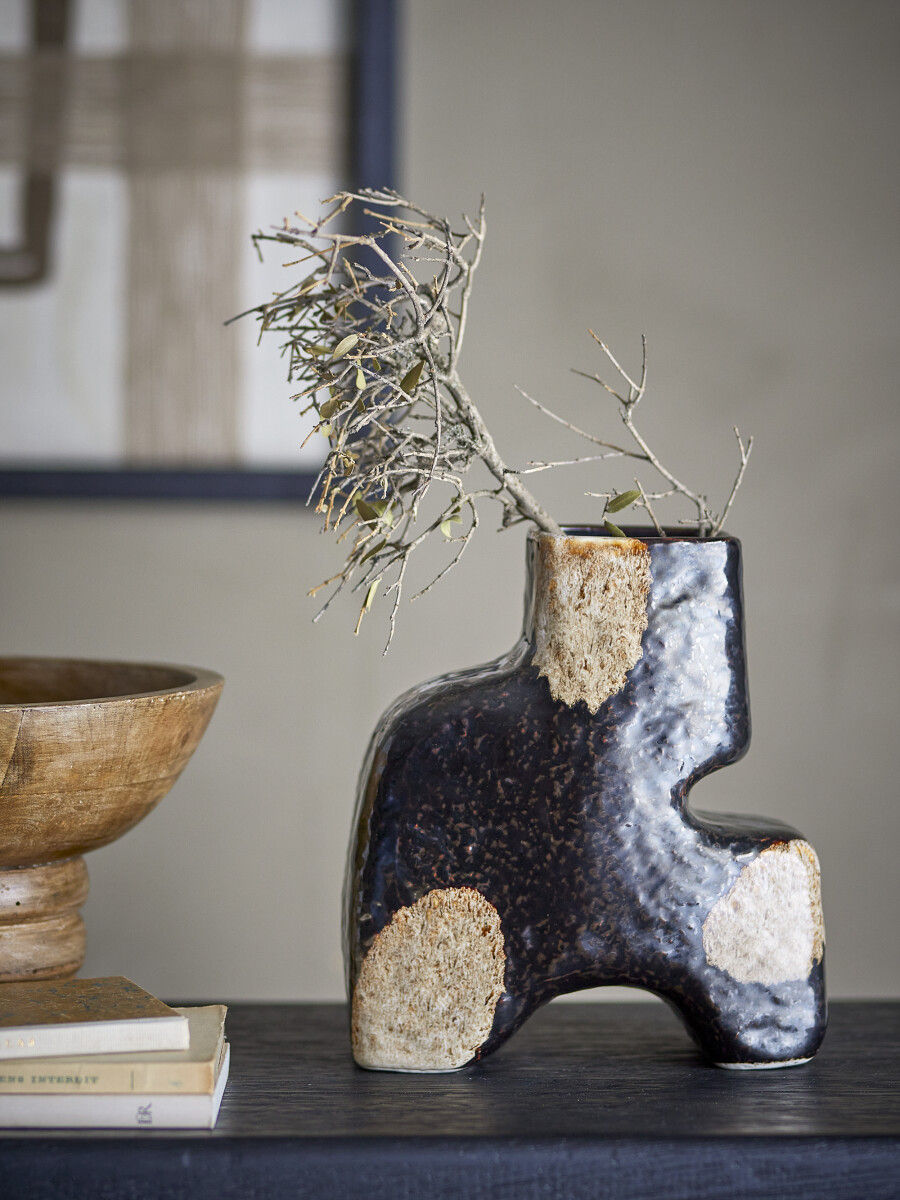 Bloomingville - Ollia Vase - Sort - Stentøj Keramik
