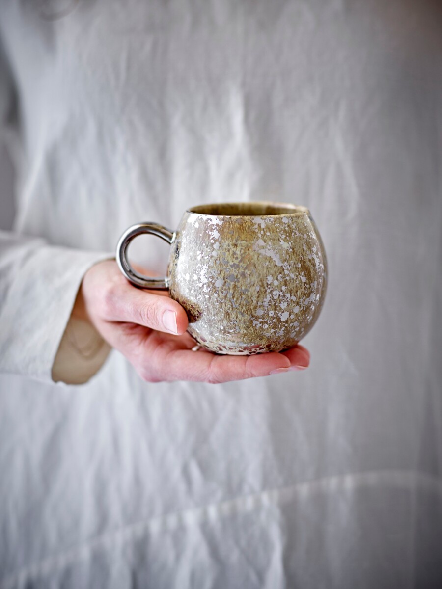 Bloomingville - Paula Kop Med Hank - Gul - Stentøj Keramik