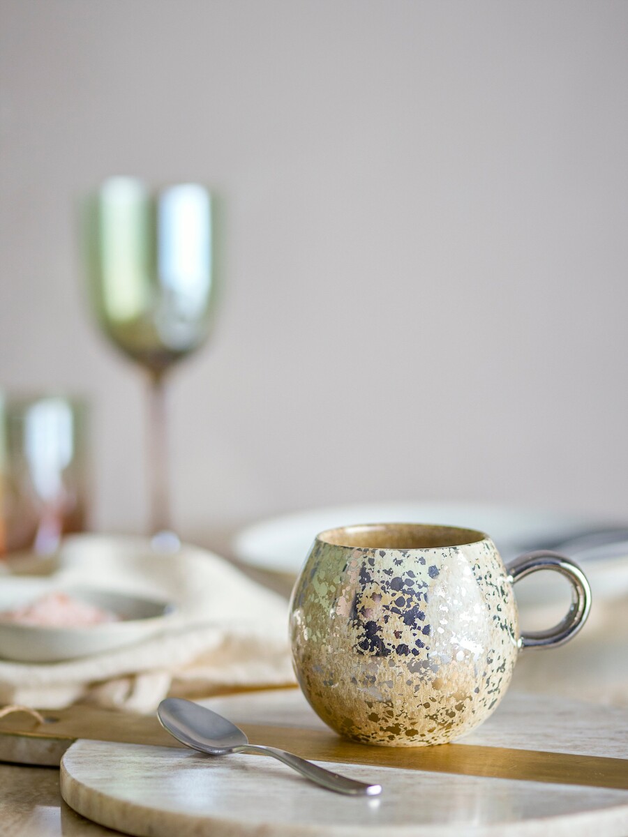 Bloomingville - Paula Kop Med Hank - Gul - Stentøj Keramik