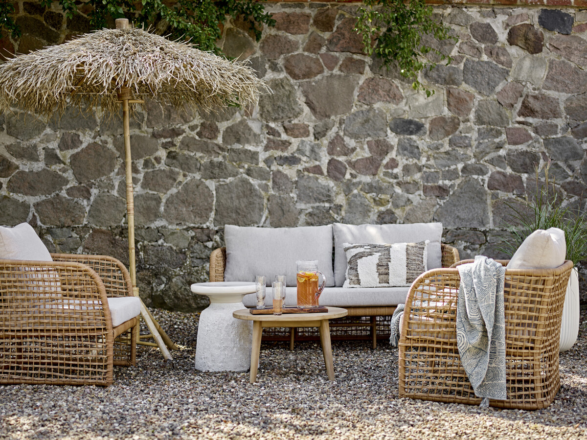 Bloomingville - Penzano Sofa - Natur - Polyrattan - Havesofa - Flet