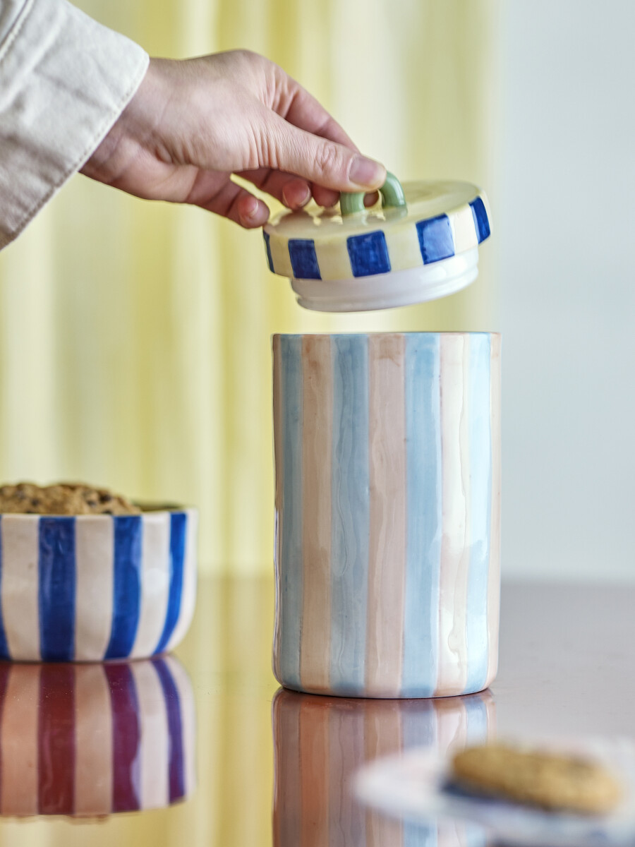 Bloomingville - Krukke Med Låg Phoenix - Stentøj - 20 5X10 5 Cm