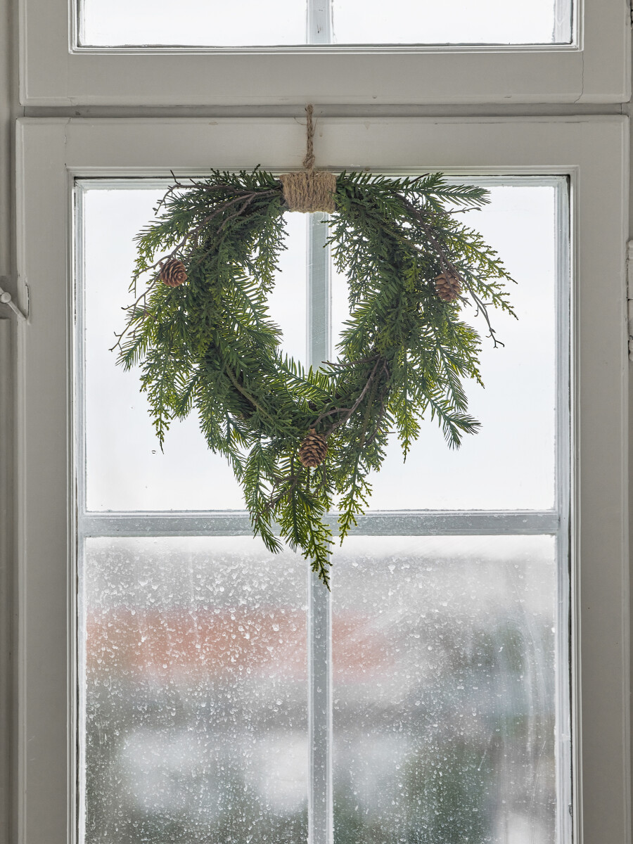 Bloomingville - Pine Deko - Kunstig Grankrans - Grøn - L 40 5 Cm
