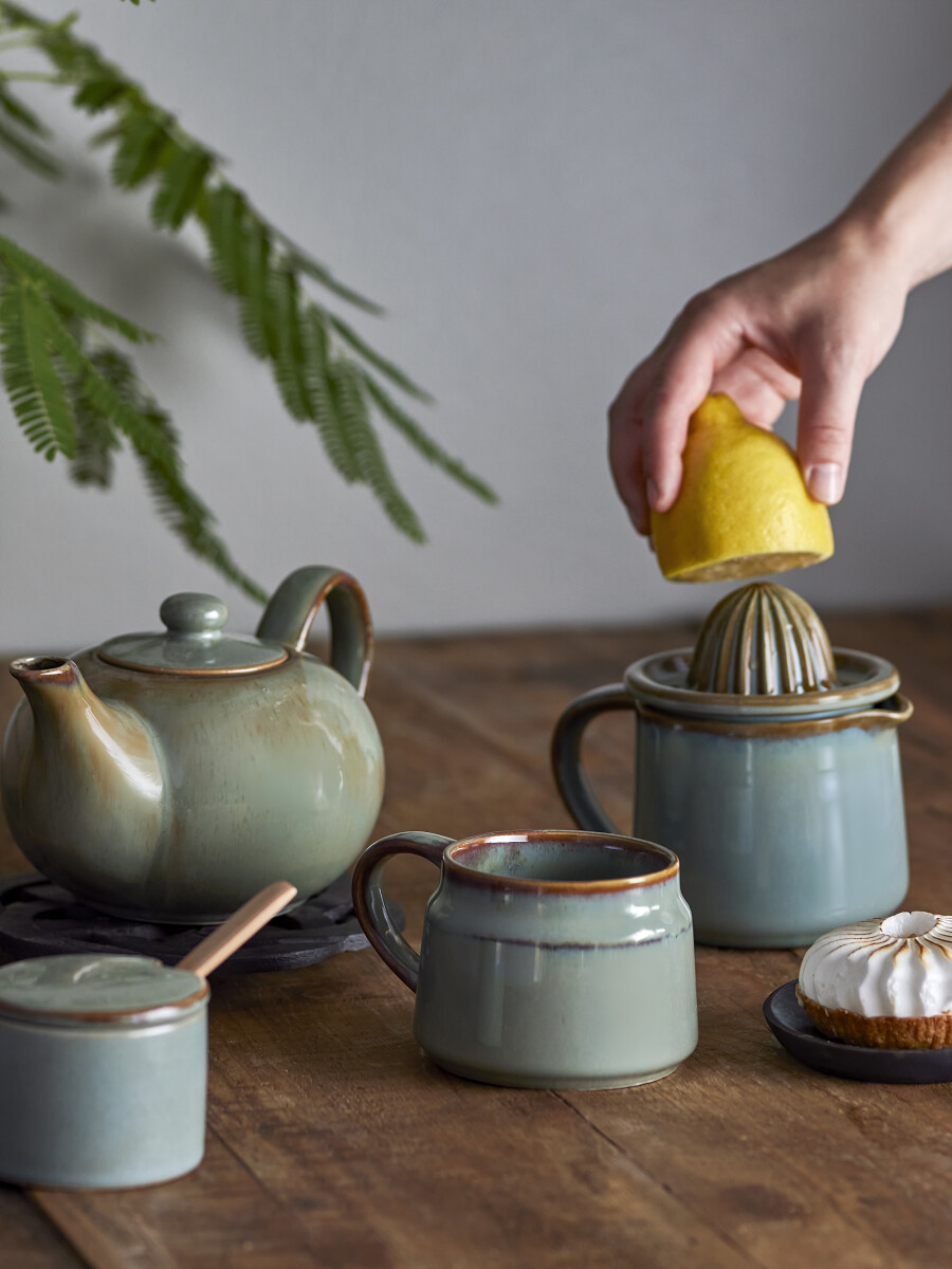 Bloomingville - Pixie Citruspresser Med Kande - Grøn - Stentøj
