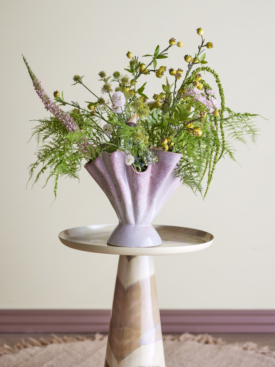 Bloomingville - Plier Vase - Rosa - Stentøj Keramik - H 29 Cm