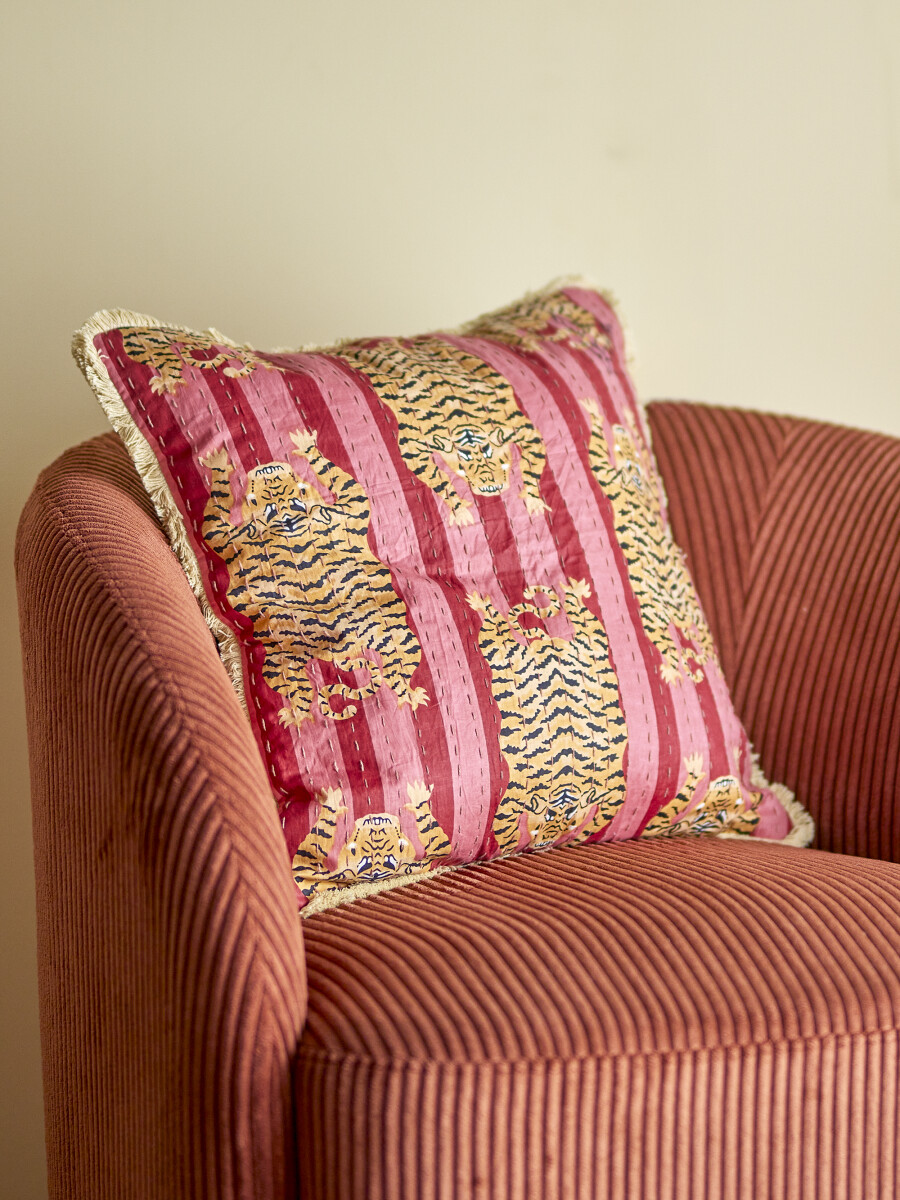 Bloomingville - Poirino Pude - Pink - Bomuld - 45X45 Cm