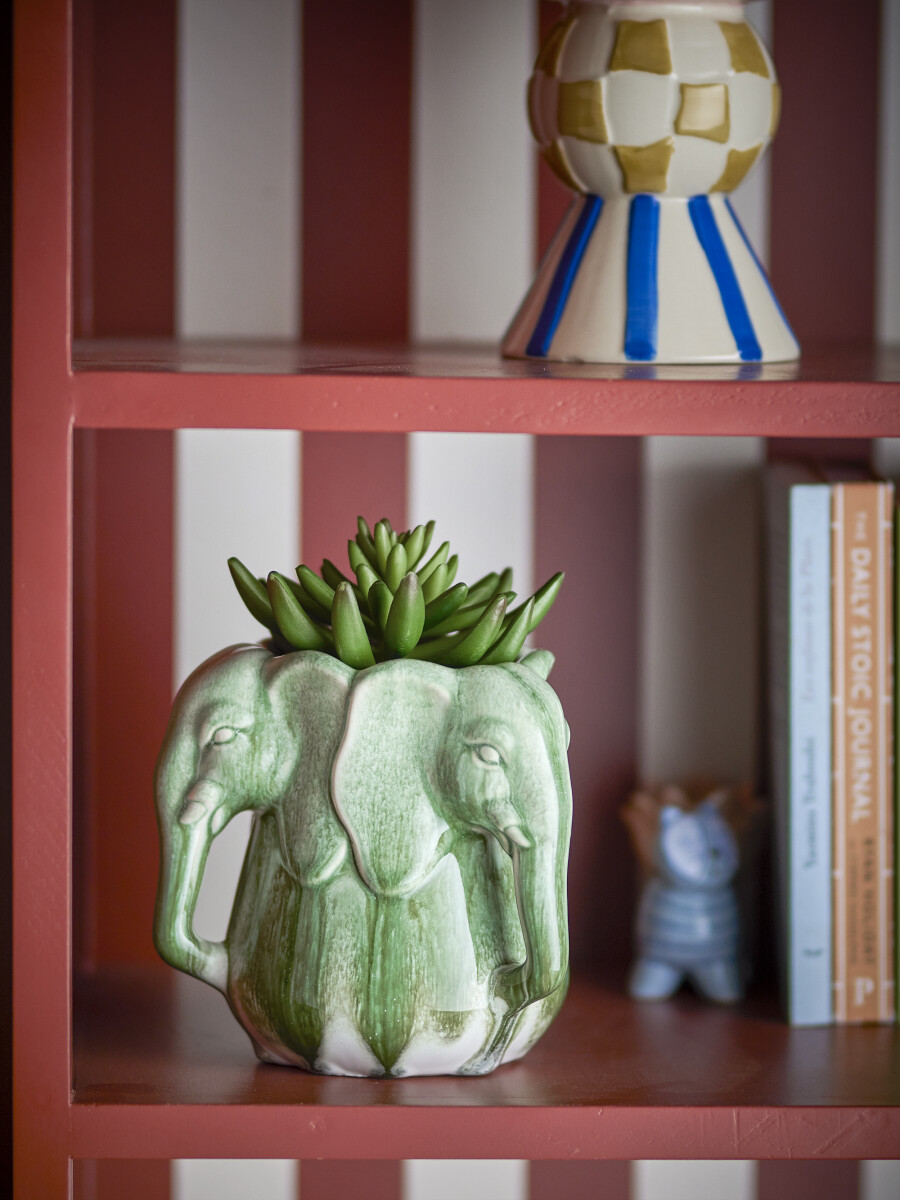 Bloomingville - Pontus Vase - Grøn - Stentøj Keramik - H15 5 Cm