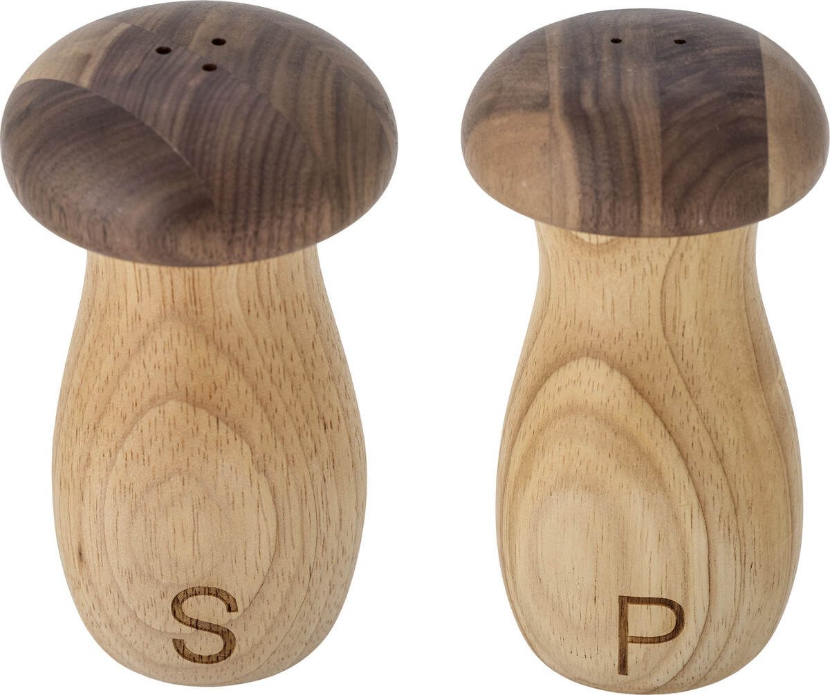 Bloomingville - Rahim Salt Og Peber Sæt - Brun - Gummitræ - 2 Stk