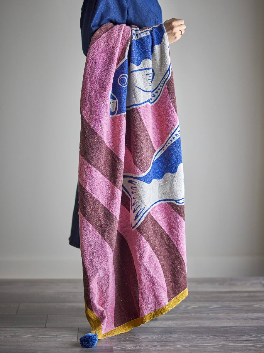 Bloomingville - Remy Plaid - Multifarvet - Bomuld - 160X130 Cm