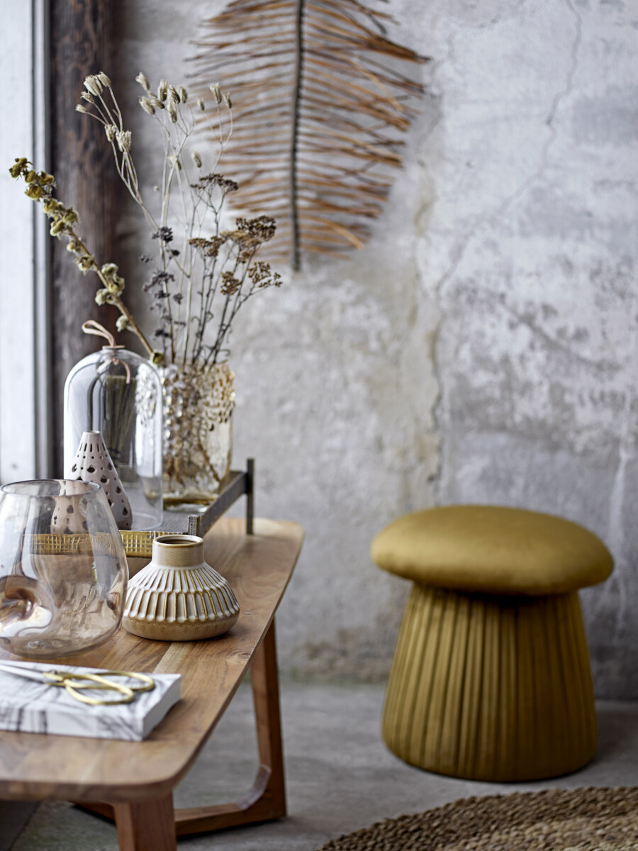 Bloomingville - Roberta Puf - Rund - Brun - Polyester