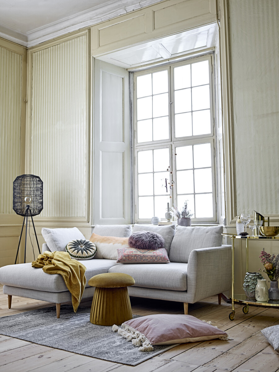Bloomingville - Roberta Puf - Rund - Brun - Polyester