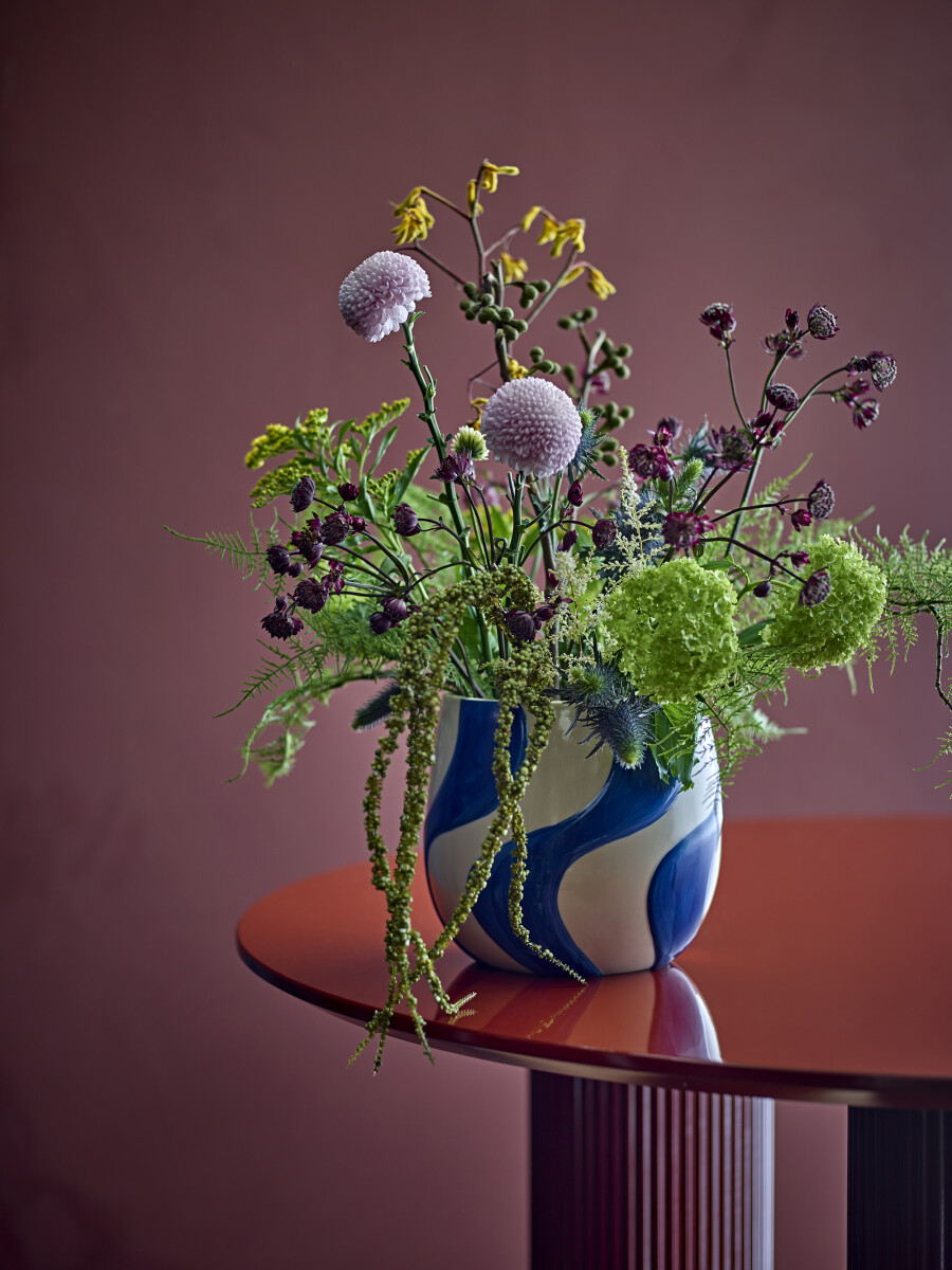 Bloomingville Urtepotteskjuler - Romy - Blå - Stentøj