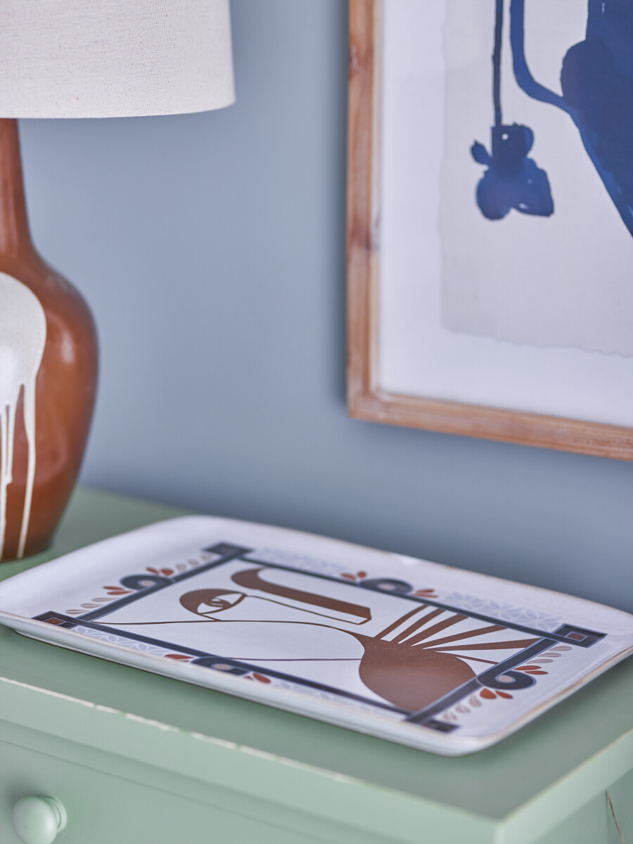 Bloomingville - Rudaur Serveringsfad - Blå - Stentøj Keramik