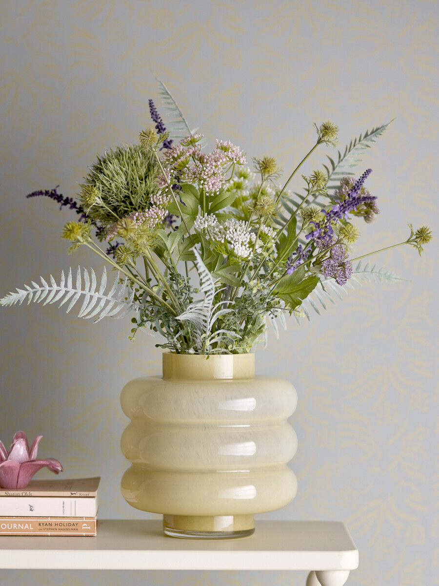 Bloomingville - Sahara Vase - Gul - Glas - H 22 Cm