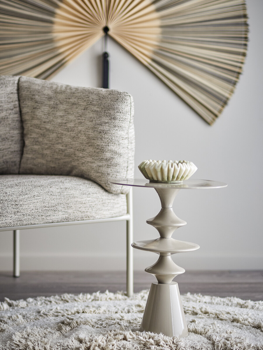 Bloomingville - Samio Sidebord - Rundt - Natur - Aluminium