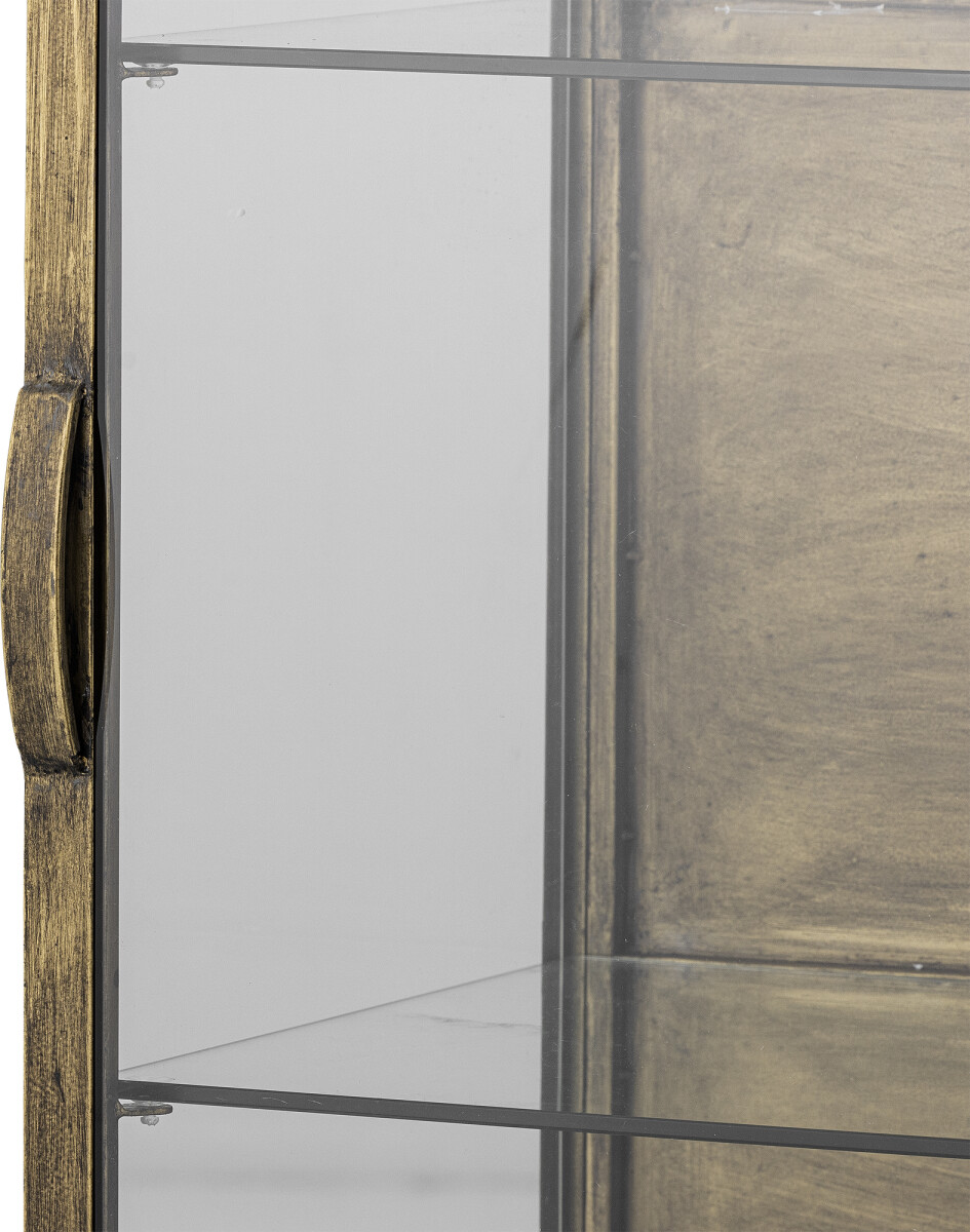 Bloomingville Skab - Saone - Brass - Messingfinish - Hærdet Glas