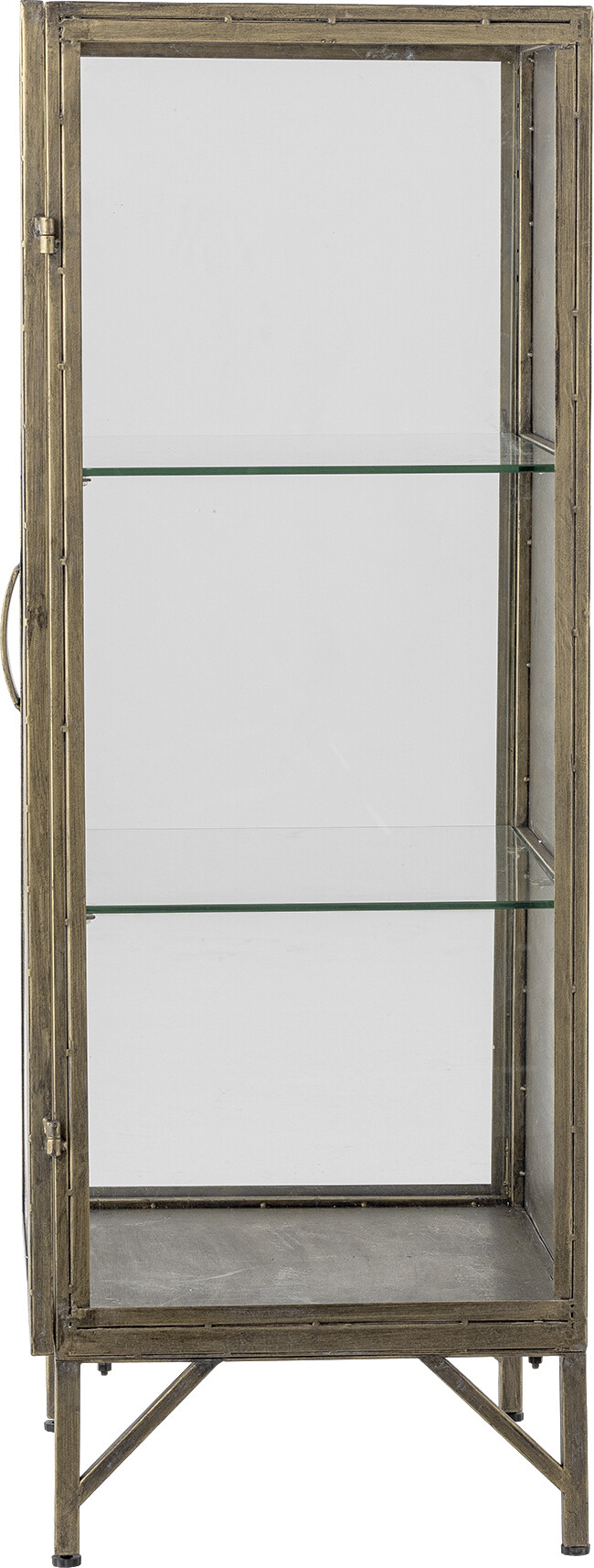 Bloomingville Skab - Saone - Brass - Messingfinish - Hærdet Glas