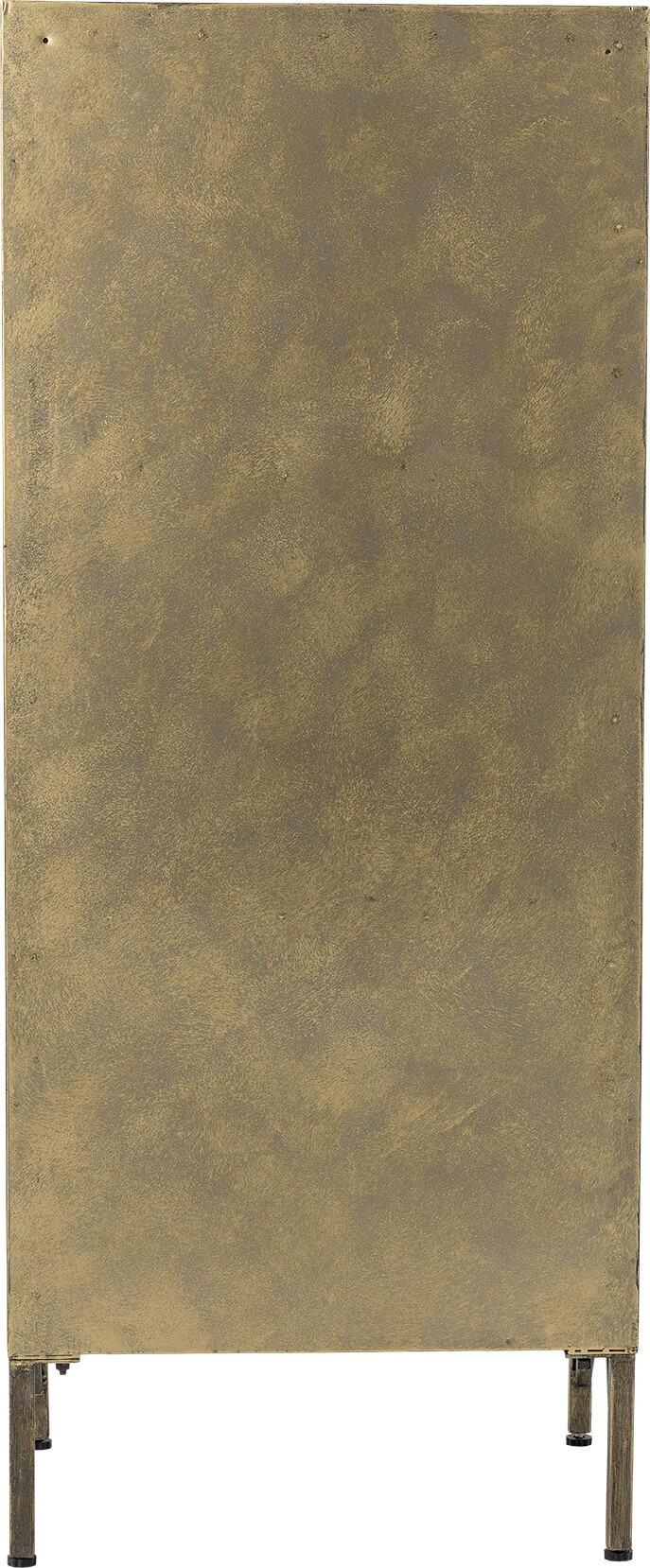 Bloomingville Skab - Saone - Brass - Messingfinish - Hærdet Glas