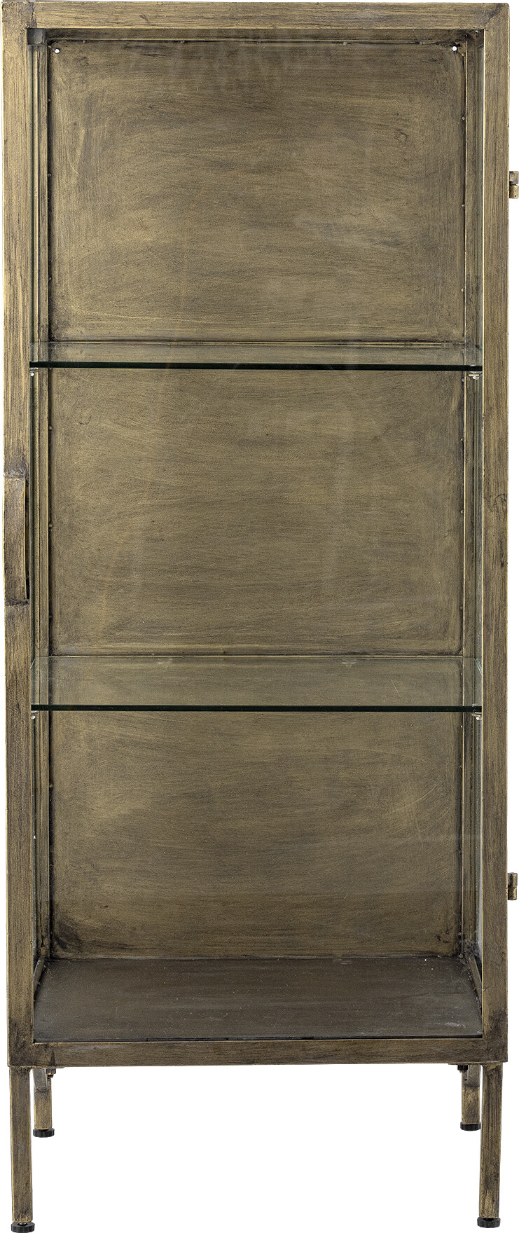 Bloomingville Skab - Saone - Brass - Messingfinish - Hærdet Glas