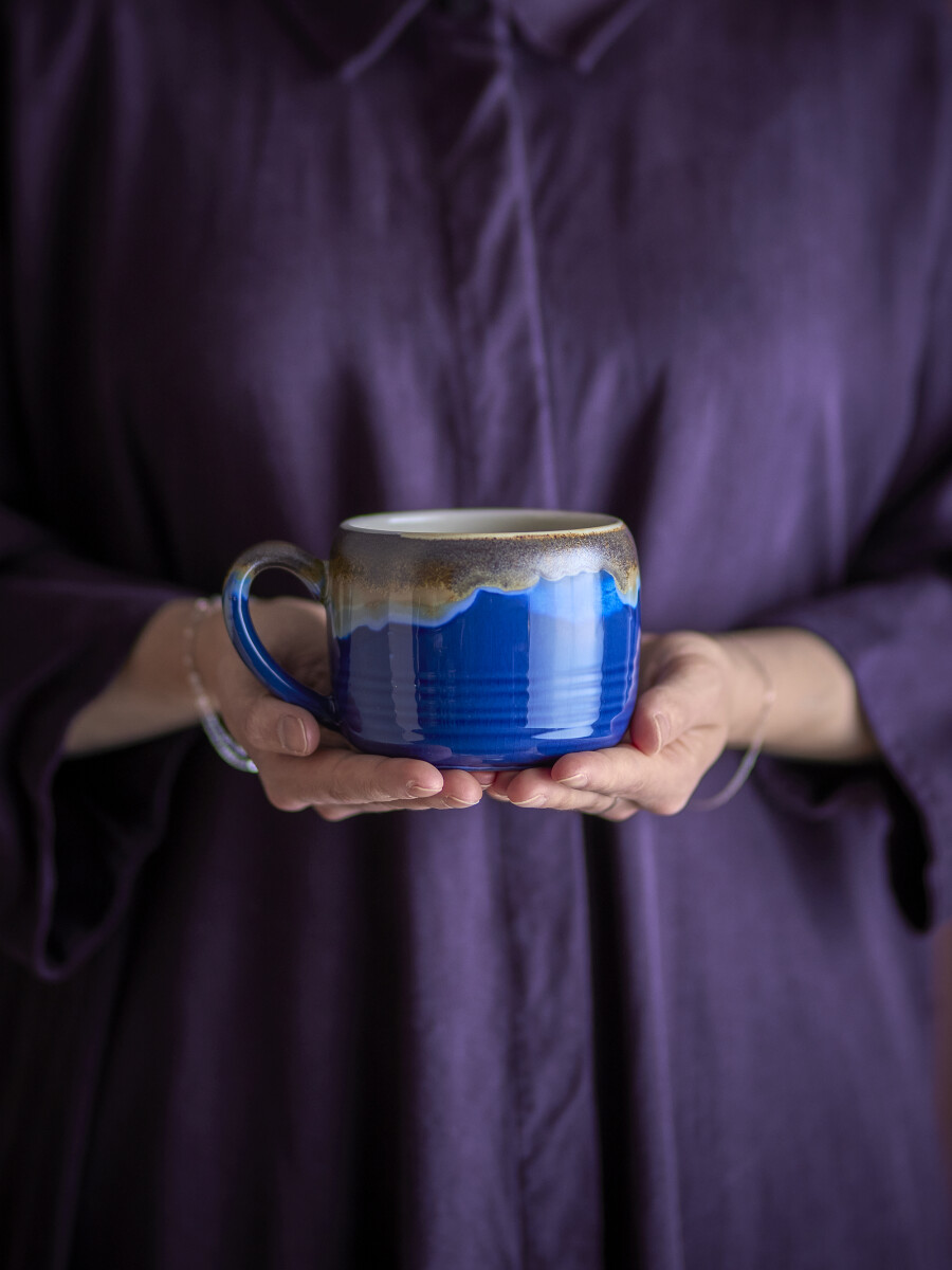 Bloomingville - Sheen Krus Sæt - Blå - Stentøj Keramik - 4 Stk