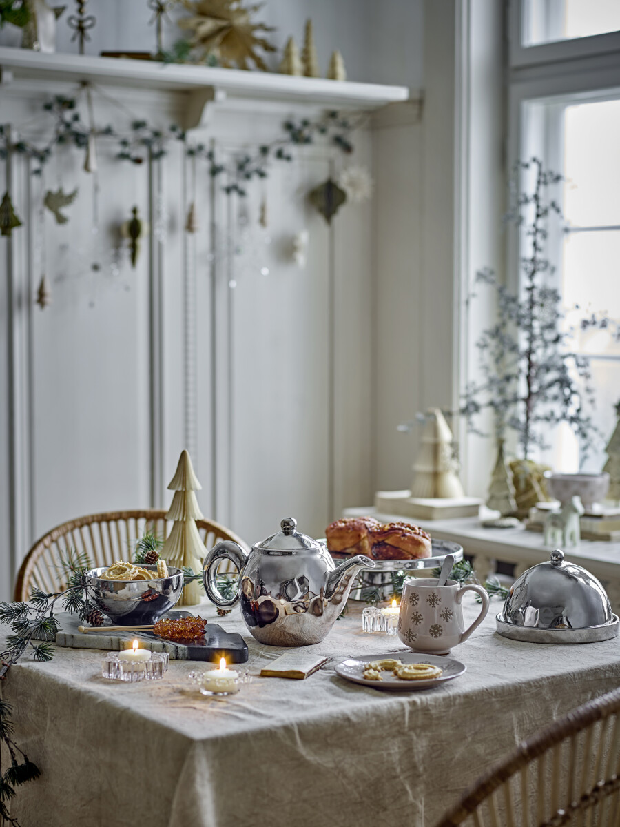 Bloomingville - Shine Smørboks Med Låg - Sølv - Stentøj Keramik