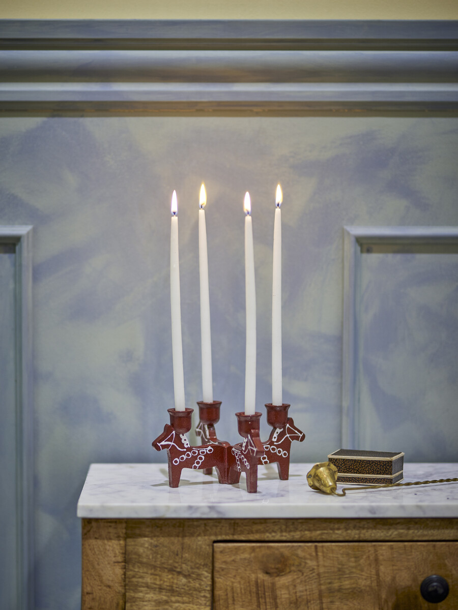 Bloomingville - Siffer Adventsstage - Rød - Polyresin - 23 Cm