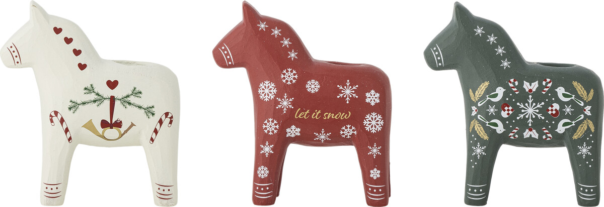 Bloomingville Lysestage Sæt - Siffer - Rød - Polyresin