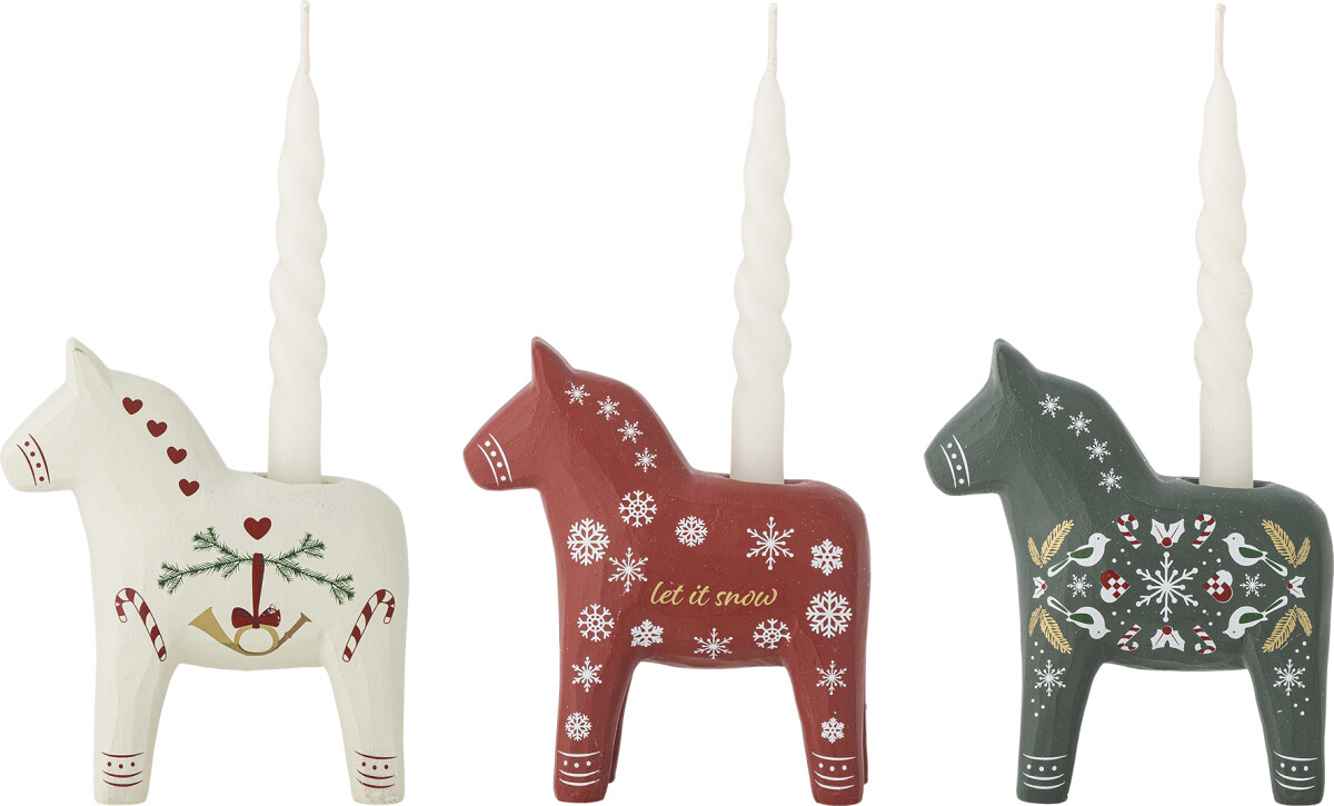 Bloomingville Lysestage Sæt - Siffer - Rød - Polyresin