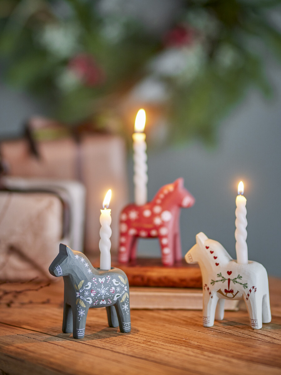 Bloomingville Lysestage Sæt - Siffer - Rød - Polyresin