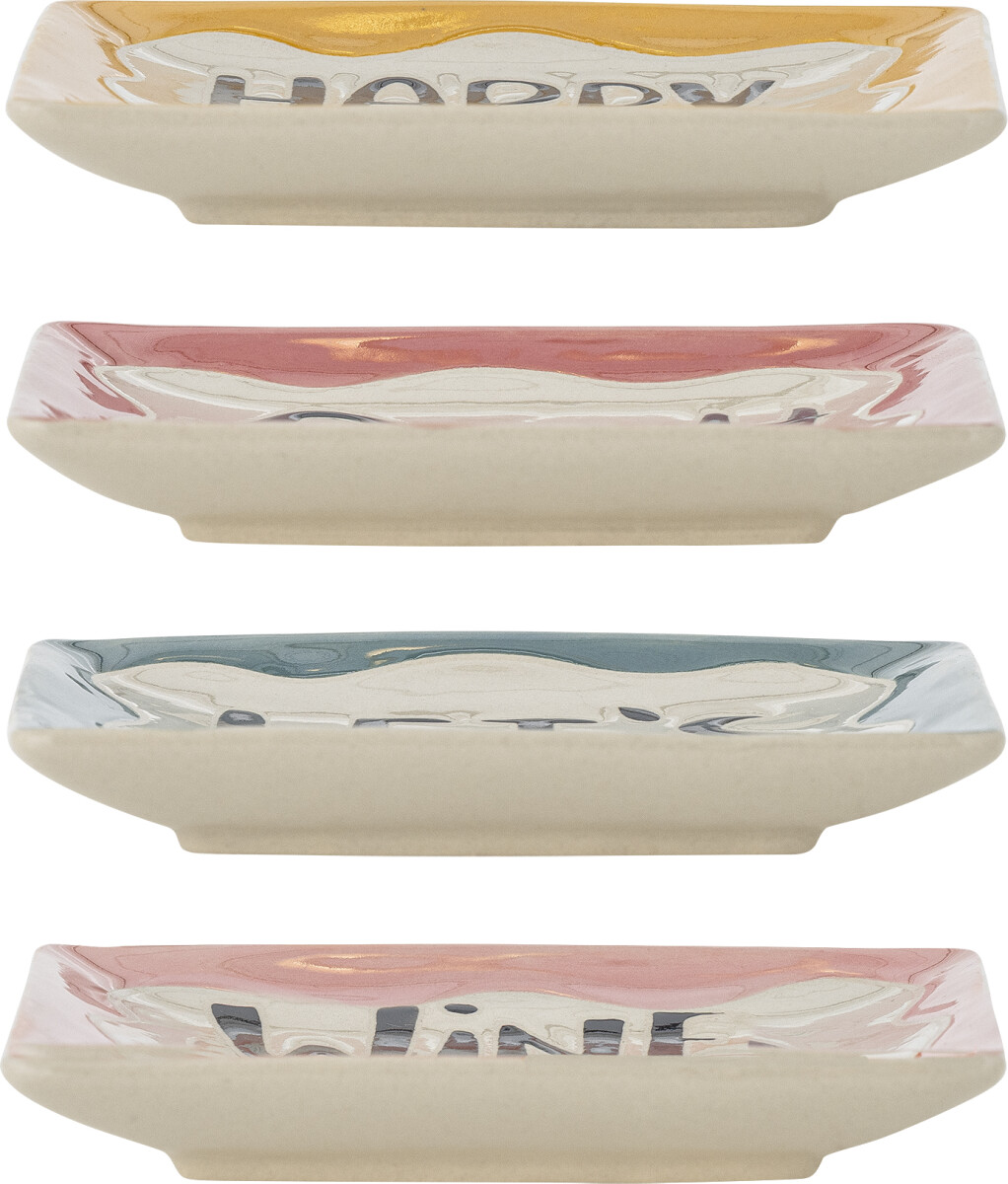 Bloomingville - Soline Tallerkener - Multifarvet - Stentøj - 4 Stk