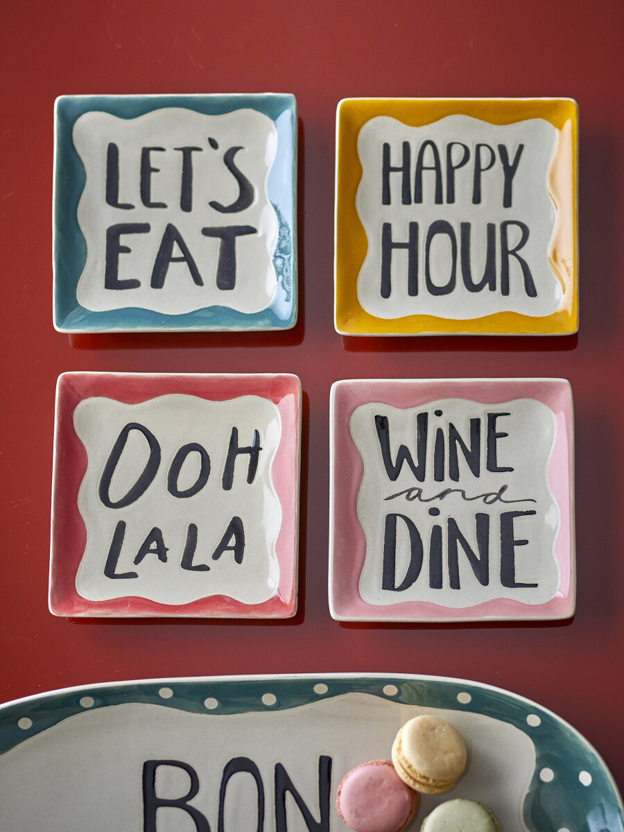 Bloomingville - Soline Tallerkener - Multifarvet - Stentøj - 4 Stk