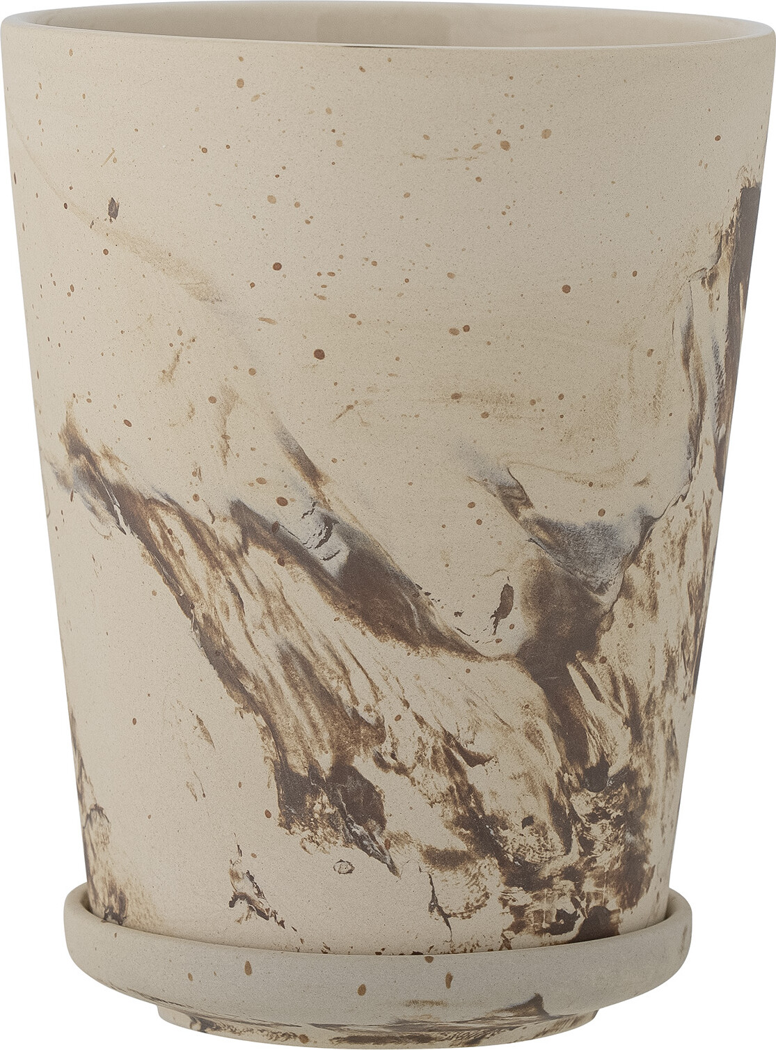 Bloomingville - Stacy Urtepotte Med Underskål - Brun - Keramik